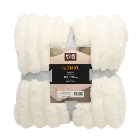 Plaid GLEN XL 200x230cm, white