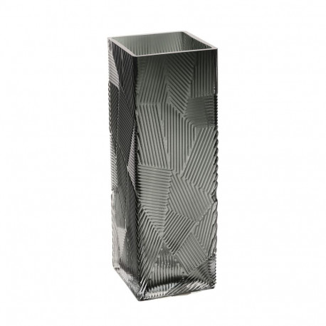 Vase ZANA 10x10xH30cm, grey glass