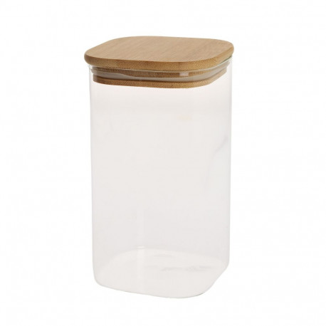 Glass jar JAR 10x10xH17,5cm 1400ml with bamboo lid