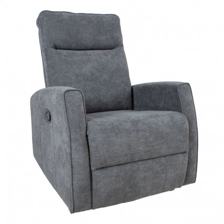 Recliner armchair EDDY with swinging and rotating manual mechanism, grey