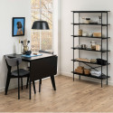 Riiul ANGUS 94x27xH172cm, must, riiulid: must saare melamiin, raam: metall