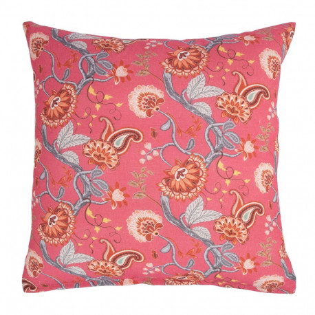 Cushion LONETA 45x45cm, flowers on pink base