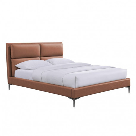 Bed LENA with mattress HARMONY DUO 160x200cm, cognac brown