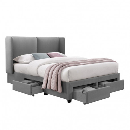 Bed SUGI with mattress HARMONY DUO 160x200cm, grey