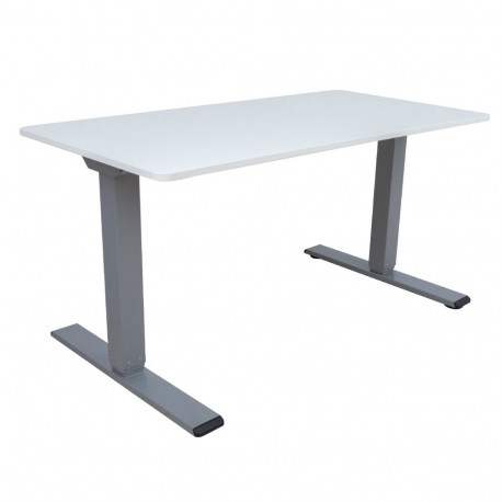 Töölaud ERGO OPTIMAL 2-mootoriga 140x80xH62-127cm, hallikasvalge/hõbehall