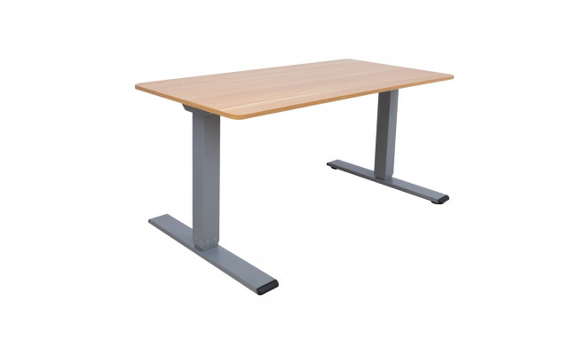 Töölaud ERGO OPTIMAL 2-mootoriga 160x80xH62-127cm, hikkoripuu/hõbehall