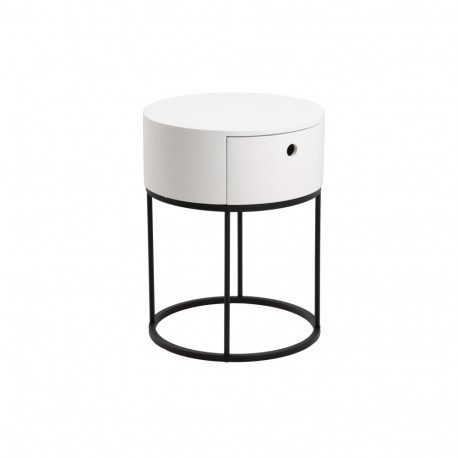 Bedside table POLO D40xH51cm, white