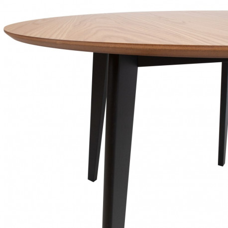 Dining table ROXBY D105xH76cm, oak/black