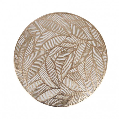Placemat ROUND LEAF D38cm, golden