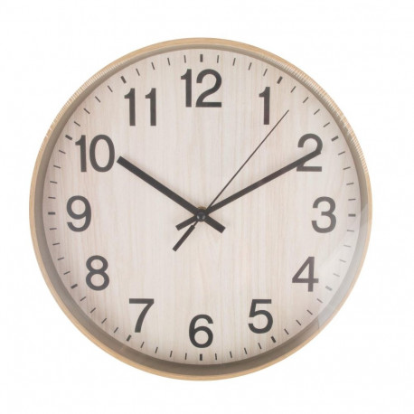 Wall clock WOODY D30cm, light wood texture