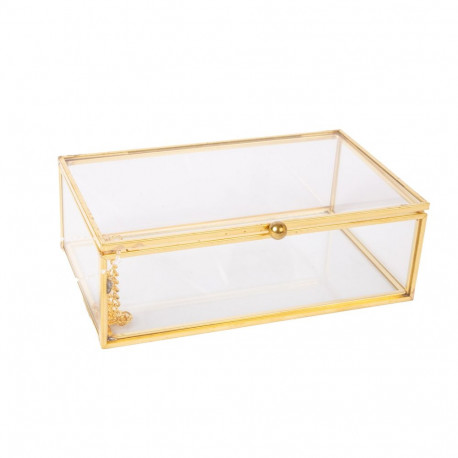Glass box BERYL 13,5x12xH5cm, golden