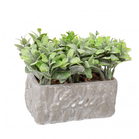 Artificial flower GREENLAND in pot grey stone