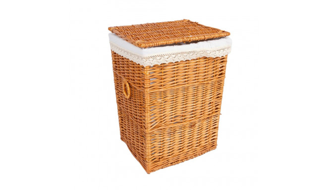 Basket MAX-2, 37x32xH52cm, brown with lace