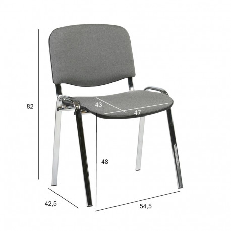 Guest chair ISO grey/chrome