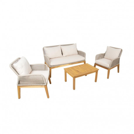 Garden furniture set FLORIDA table, sofa and 2 armchairs, beige
