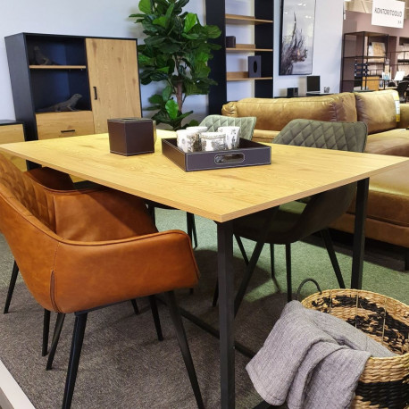 Söögilaud AMSTERDAM 160x90xH75cm, tamm/must