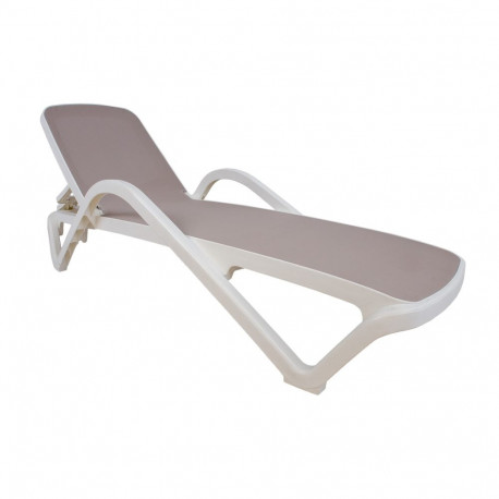 Deck chair RESORT beige plastic