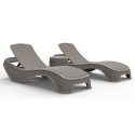 Deck chair NEWPORT greyish beige plastic