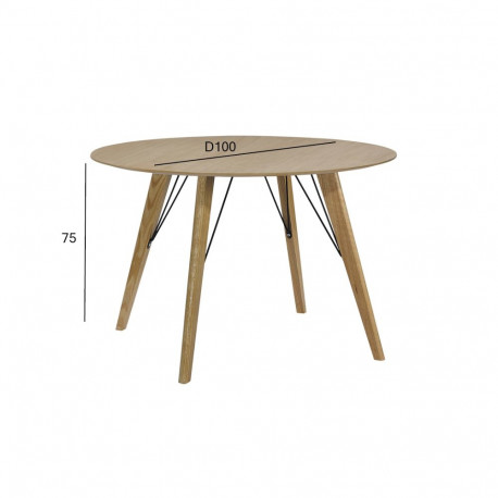 Dining table HELENA D100xH75cm, oak