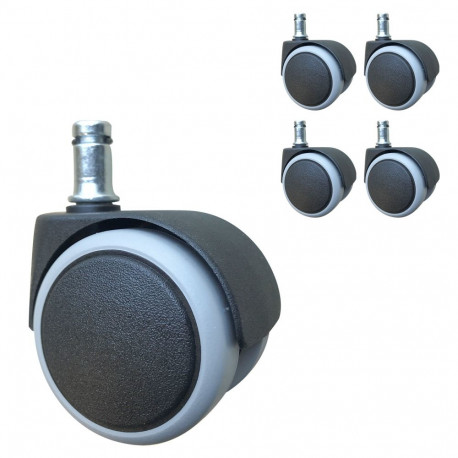 Rubber wheels 5pcs, D50mm, self braking