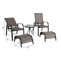 Garden furniture set DAKOTA table, 2 chairs, 2 foot stools