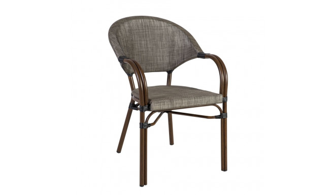 Chair BAMBUS with armrests, brown
