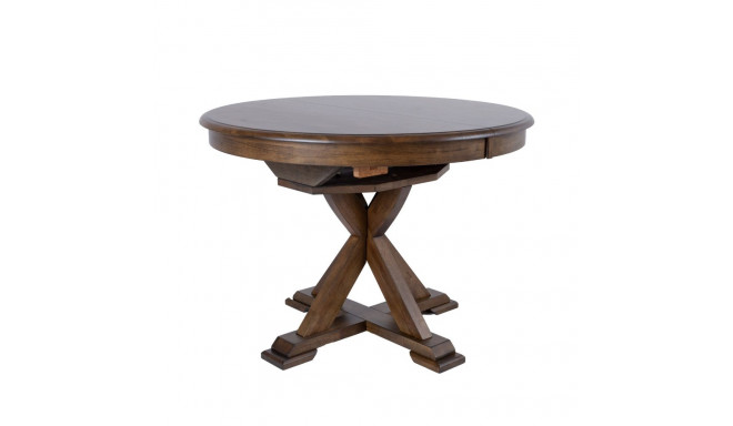 Söögilaud JAMES D106+46xH76cm, rustik tamm