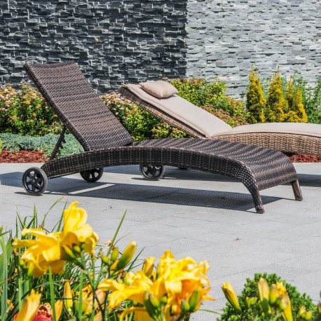 Deck chair WICKER dark brown