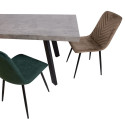 Söögilaud BRIGIT 159/198x84,5xH77cm, betoon, MDF, metalljalad