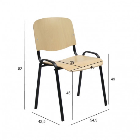 Guest chair ISO beech/black