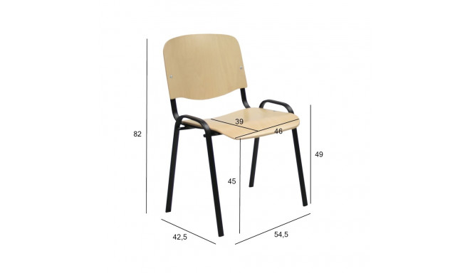 Klienditool ISO, 54,5x42,5xH82cm, pöök/must, vineer