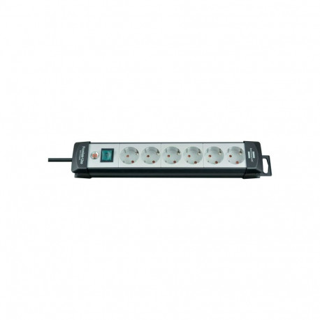 Premium-Line Steckdosenleiste 6-fach (schwarz/hellgrau, 5 Meter)