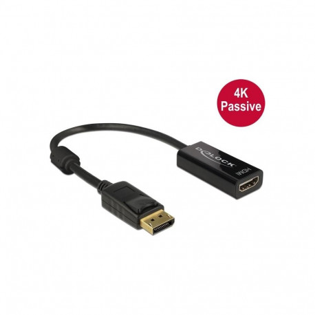 adapterkaabel DisplayPort 1.2 pistik HDMI-pesa 4K, must, 20cm