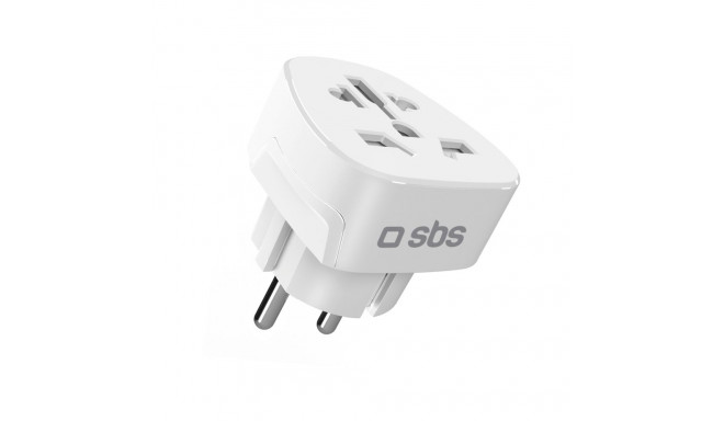 SBS Shucko/EU Travel Adapter - Universal - White