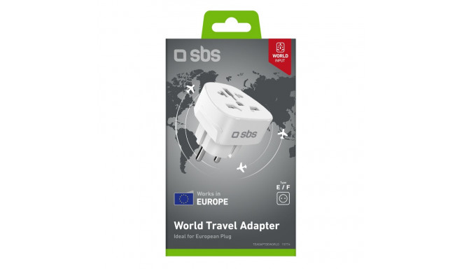 SBS Shucko/EU Travel Adapter - Universal - White