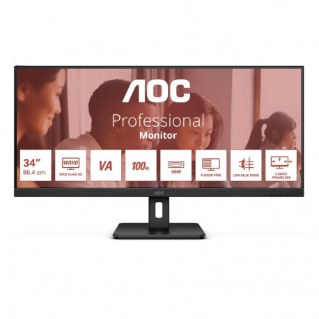 AOC arvutimonitor U34E2M 86.4cm (34") 3440 x 1440 pikslit WQHD, must
