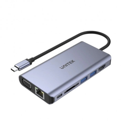 Unitek D1019B 8-ühes USB-C jaotur USB-C 3.1, PD 100W