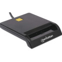 Manhattan USB-A Contact Smart Card Reader, 12 Mbps, Friction type compatible, External, Windows or M