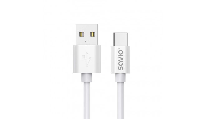 USB cable 2 m USB 2.0, USB A - USB C White SAVIO CL-168