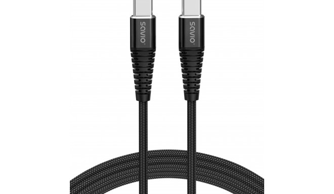 Savio CL-160 USB cable 2 m USB 2.0 USB C - USB C Black