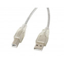 Lanberg CA-USBA-12CC-0018-TR USB kaabel USB 2.0 1.8 m USB B läbipaistev