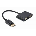 Gembird A-DPM-HDMIFVGAF-01 DisplayPort isane HDMI emane + VGA emane adapterkaabel, must