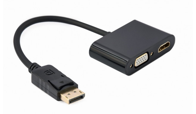 Gembird A-DPM-HDMIFVGAF-01 DisplayPort isane HDMI emane + VGA emane adapterkaabel, must