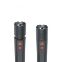 Led tourist flshlight 4 light modes zoom