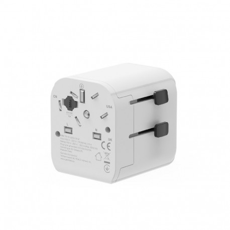 Gembird EU to Universal travel power adapter, 12W | TPA-EU2A12-01-W | 5 V