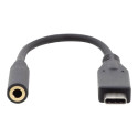 Digitus USB Type-C audio adapterkaabel, Type-C – 3,5mm M/F, 0,2m, audio sisend/väljund, versioon 3.1