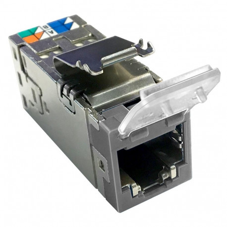 AMP-TWIST SLX Series Modular Jack, category 6A, shielded , 4 Pair, with dust cover, gray
