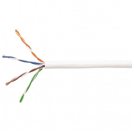 Keerdpaarkaabel Cat5e UTP 4x2x0,5 ühekiuline 24AWG PVC Eca valge 305m/kast