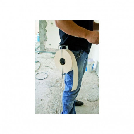 Drywall tape holder 46–50mm – quick opening design, belt hook, sturdy plastic, lightweight ergonomic