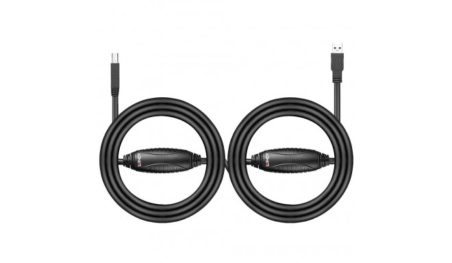 LINDY USB 3.0 A/B Active Extension Cable, 10m, Black